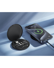 XO CX031 Adapter Family Box + Μαγνητικός ασύρματος φορτιστής 15W Μαύρο