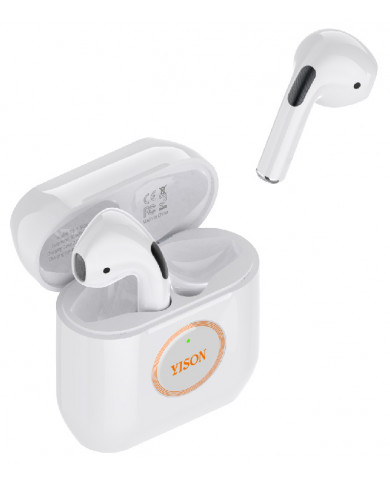 YISON earphones με θήκη φόρτισης T8, True Wireless, λευκά YISON earphones με θήκη φόρτισης T8, True Wireless, λευκά