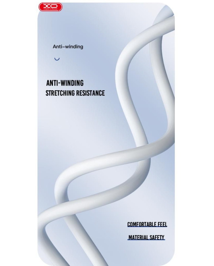 XO NB212 2.1A USB Καλώδιο Φόρτισης για Type-C Άσπρο