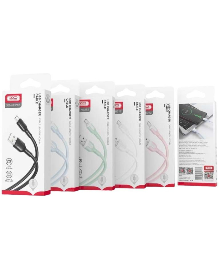 XO NB212 2.1A USB Καλώδιο Φόρτισης για Type-C Άσπρο