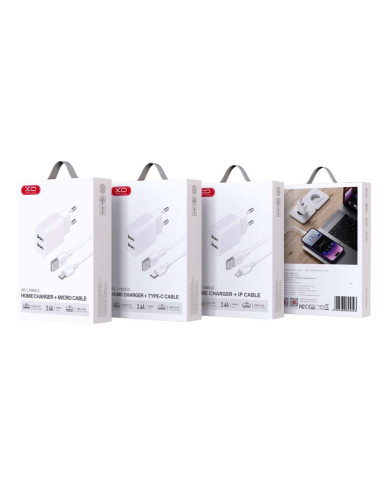 XO L109 (EU) Dual USB-A 2.4A Charger with lightning cable XO L109 (EU) Dual USB-A 2.4A Charger with lightning cable