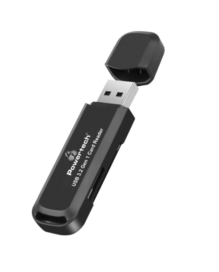 POWERTECH card reader PT-1112 για SD & micro SD, USB 3.2, 5Gbps, μαύρο
