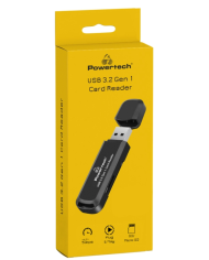 POWERTECH card reader PT-1112 για SD & micro SD, USB 3.2, 5Gbps, μαύρο
