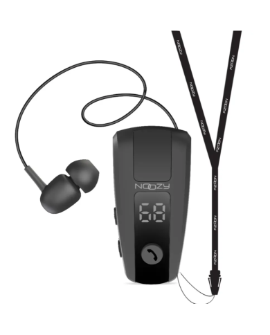 Bluetooth Hands Free Noozy Roller BH69 V.5.2 με LED Οθόνη Δόνηση και Strap Λαιμού Multi Pairing Μαύρο με 11 Ώρες Λειτουργίας