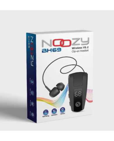 Bluetooth Hands Free Noozy Roller BH69 V.5.2 με LED Οθόνη Δόνηση και Strap Λαιμού Multi Pairing Μαύρο με 11 Ώρες Λειτουργίας