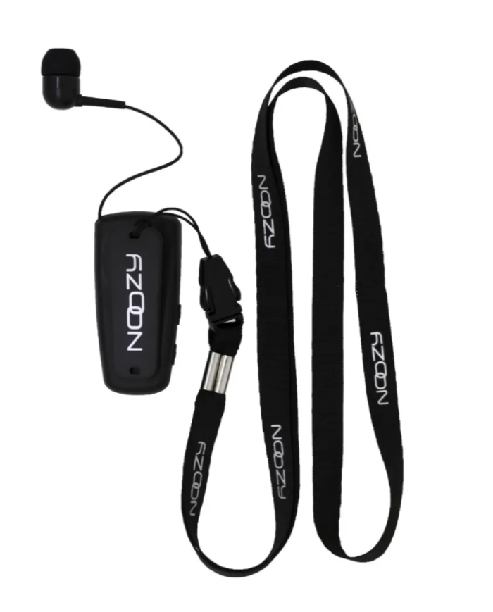 Bluetooth Hands Free Noozy Roller BH69 V.5.2 με LED Οθόνη Δόνηση και Strap Λαιμού Multi Pairing Μαύρο με 11 Ώρες Λειτουργίας