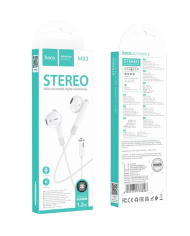 Hands Free Hoco M93 Earphones Stereo USB-C Συμβατά με Όλες τις Συσκευές USB-C Άσπρο 1.2μ