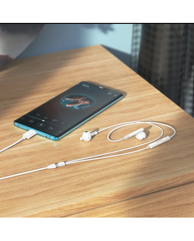 Hands Free Hoco M93 Earphones Stereo USB-C Συμβατά με Όλες τις Συσκευές USB-C Άσπρο 1.2μ
