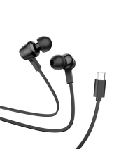 Hands Free Hoco M86 Oceanic Universal Earphones Deep Bass Stereo Συμβατά με Όλες τις Συσκευές USB-C Μαύρο 1.2m