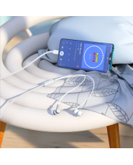 Hands Free Hoco M86 Oceanic Universal Earphones Deep Bass Stereo USB-C Συμβατά με Όλες τις Συσκευές USB-C Λευκό 1.2m