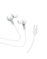 Hands Free Hoco M86 Oceanic Universal Earphones Deep Bass Stereo USB-C Συμβατά με Όλες τις Συσκευές USB-C Λευκό 1.2m