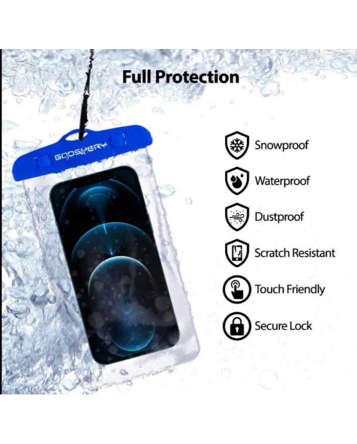 Θήκη Αδιάβροχη Goospery για Κινητά Τηλέφωνα έως 6.7" 19x10.5cm Μπλε