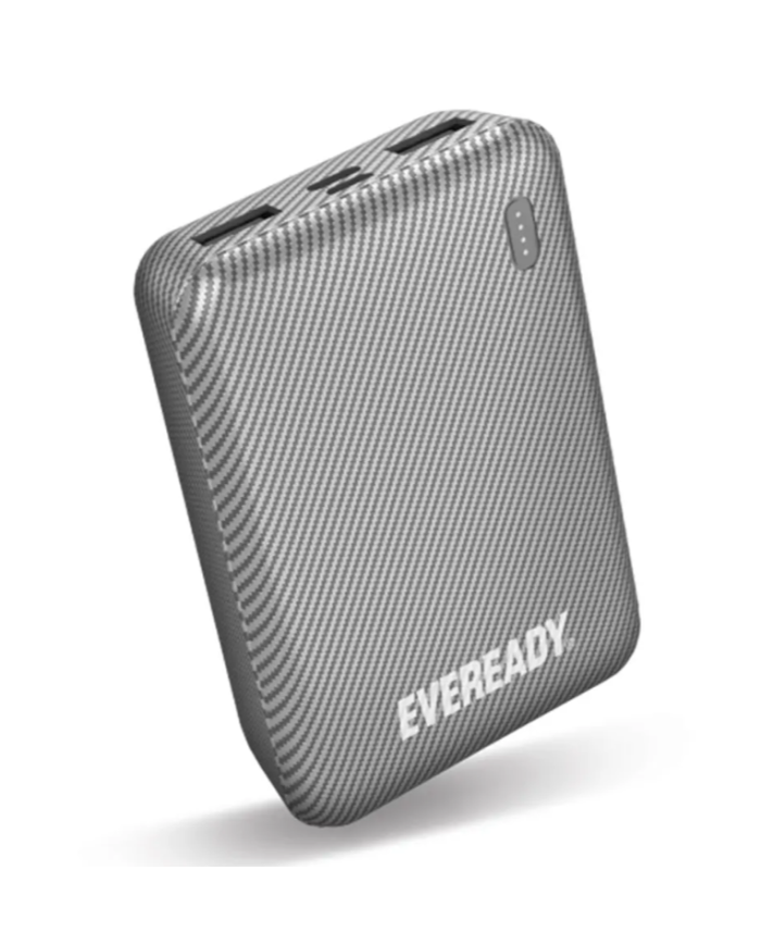 Power Bank Energizer Eveready Mini 10000mAh 2.1A με 2x USB 2.0 και LED Ένδειξη Μπαταρίας Ασημί