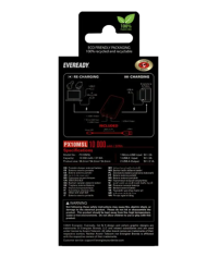 Power Bank Energizer Eveready Mini 10000mAh 2.1A με 2x USB 2.0 και LED Ένδειξη Μπαταρίας Ασημί