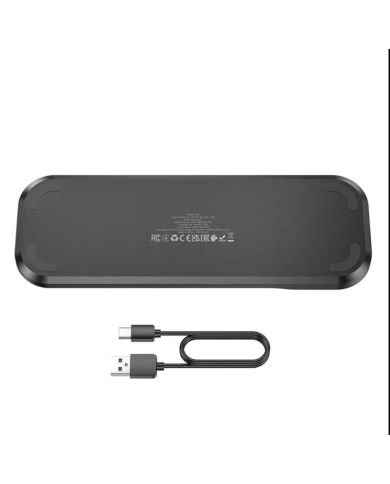 Επιτραπέζια Βάση Ασύρματης Φόρτισης Hoco CQ5 Step 3-in-1 22.5W 3A για Φόρτιση Τριών Συσκευών Συμβατών με QI Slim Μαύρη