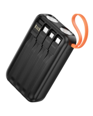 Power Bank Hoco J151 Spirit 10000mAh με 4 Καλώδια Φόρτισης, Φακό και LED Ένδειξη Μαύρο