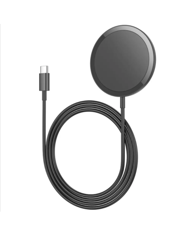 Ασύρματος Φορτιστής Hoco CW52 Enjoy Magnetic Magsafe 15W με καλώδιο USB-C 1m Μαύρος