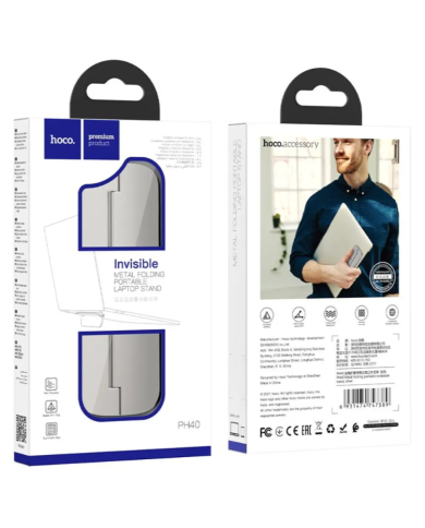 Βάση Στήριξης Επιτραπέζια Hoco PH40 Metal για συσκευές Notebook Γκρί