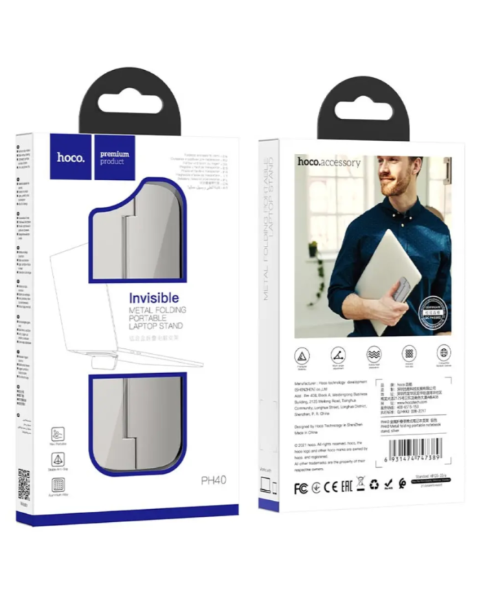 Βάση Στήριξης Επιτραπέζια Hoco PH40 Metal για συσκευές Notebook Γκρί