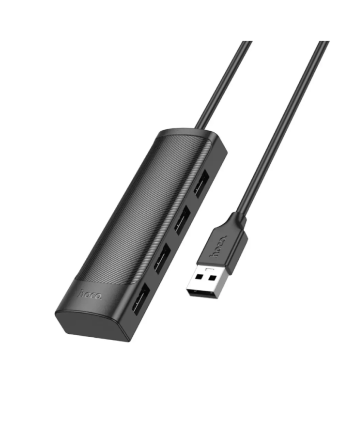 Hub USB Hoco HB41 Easy Safety 4-in-1 USB2.0 σε 4xUSB2.0 480Mbps 5V/3A Μαύρο 1.2m