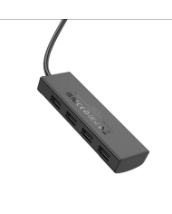 Hub USB Hoco HB41 Easy Safety 4-in-1 USB2.0 σε 4xUSB2.0 480Mbps 5V/3A Μαύρο 1.2m
