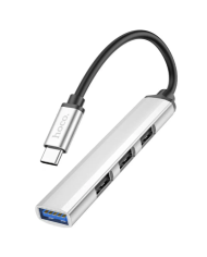 Hub USB Hoco HB41 Easy Safety 4-in-1 USB2.0 σε 4xUSB2.0 480Mbps 5V/3A Μαύρο 1.2m