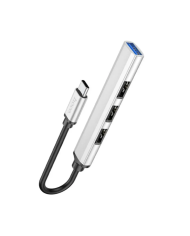 Hub USB-C Hoco HB26 USB3.0+3xUSB2.0 Ασημί 13cm