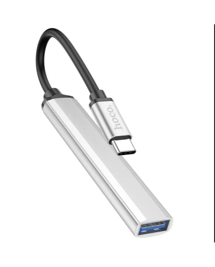 Hub USB-C Hoco HB26 USB3.0+3xUSB2.0 Ασημί 13cm