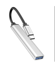 Hub USB-C Hoco HB26 USB3.0+3xUSB2.0 Ασημί 13cm