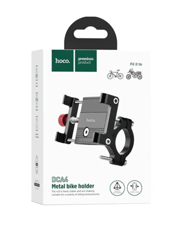 Βάση Στήριξης Hoco DCA4 Ποδηλάτου και Μηχανής με Μεταλλική Κατασκευή 360° για Συσκευές 4.5"-7"