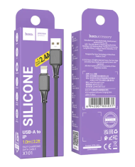 Καλώδιο Hoco X101 Silicon Assistant USB-A σε Lightning Fast Charging 2.4A Μαύρο 1m