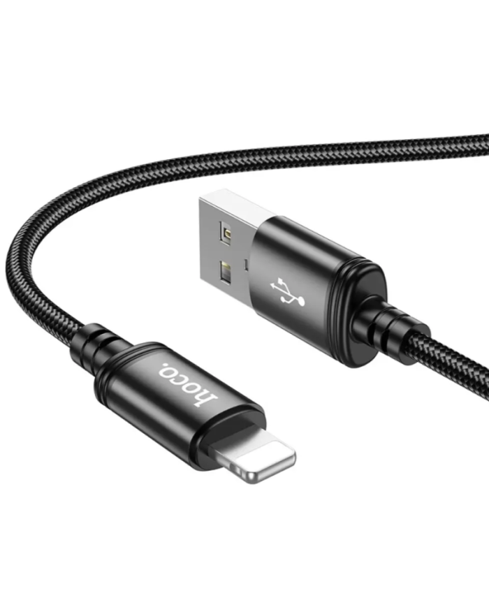 Καλώδιο Hoco X89 Wind USB σε Lightning 2.4A Braided Μαύρο 1m