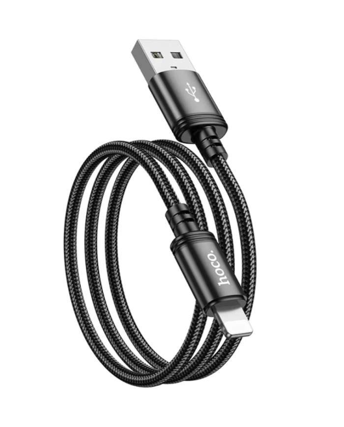 Καλώδιο Hoco X89 Wind USB σε Lightning 2.4A Braided Μαύρο 1m