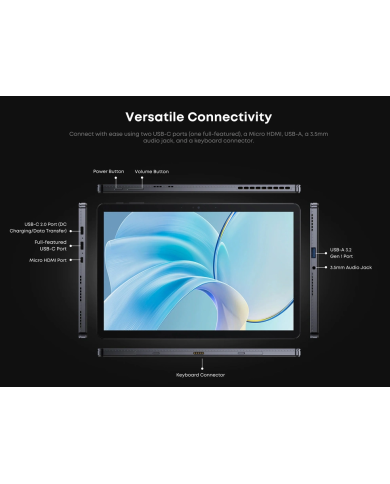 CHUWI tablet Hi10 X1 με πληκτρολόγιο, 10.1", 8/256GB, Windows 11 Home, 3400mAh, γκρι