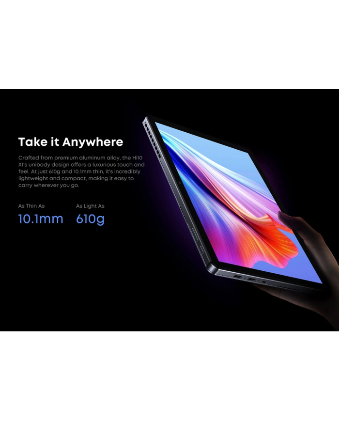 CHUWI tablet Hi10 X1 με πληκτρολόγιο, 10.1", 8/256GB, Windows 11 Home, 3400mAh, γκρι
