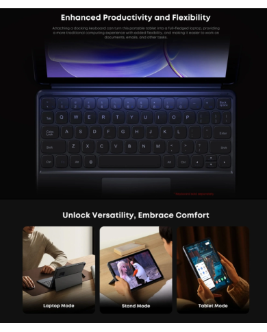 CHUWI tablet Hi10 X1 με πληκτρολόγιο, 10.1", 8/256GB, Windows 11 Home, 3400mAh, γκρι