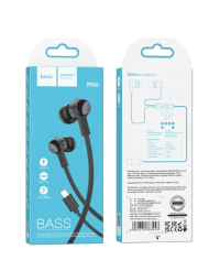 Hands Free Hoco M86 Oceanic Universal Earphones Deep Bass Stereo Συμβατά με Όλες τις Συσκευές USB-C Μαύρο 1.2m