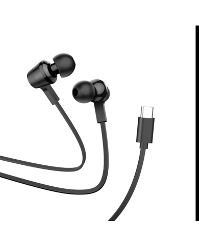 Hands Free Hoco M86 Oceanic Universal Earphones Deep Bass Stereo Συμβατά με Όλες τις Συσκευές USB-C Μαύρο 1.2m