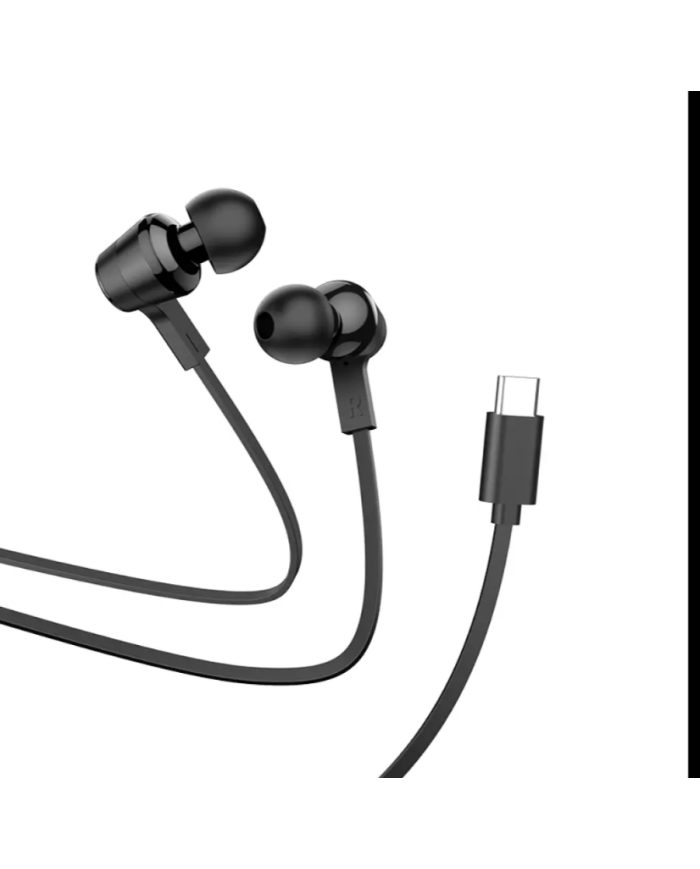 Hands Free Hoco M86 Oceanic Universal Earphones Deep Bass Stereo Συμβατά με Όλες τις Συσκευές USB-C Μαύρο 1.2m