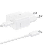 Φορτιστής Ταξιδίου Samsung Super Fast Charging EPT2510XBEGEU 25W USB-C Μαύρος + Καλώδιο USB-C σε USB-C Μαύρο