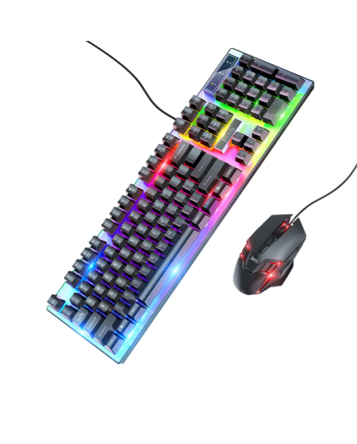 Σετ Πληκτρολόγιο και Ποντίκι Ενσύρματα Hoco GM18 Luminous 104 Πλήκτρα Μαύρο