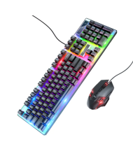 Σετ Πληκτρολόγιο και Ποντίκι Ενσύρματα Hoco GM18 Luminous 104 Πλήκτρα Μαύρο