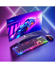 Σετ Πληκτρολόγιο και Ποντίκι Ενσύρματα Hoco GM18 Luminous 104 Πλήκτρα Μαύρο