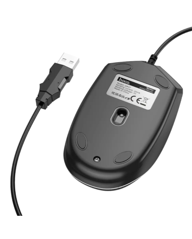 Ενσύρματο Ποντίκι Gaming Hoco GM37 Wonderful με 4 Πλήκτρα, Φωτισμό, 2400 DPI Μαύρο