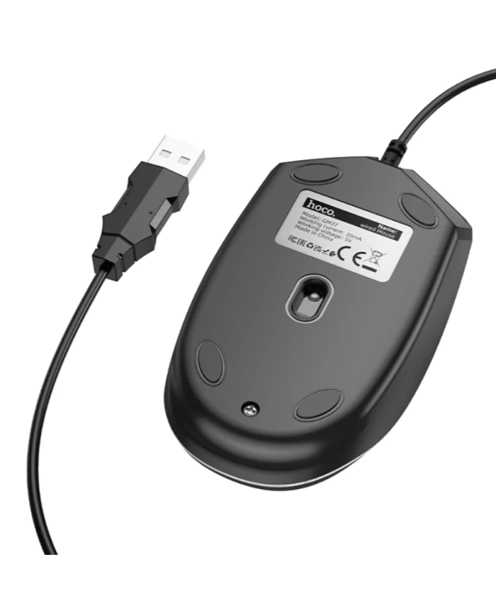 Ενσύρματο Ποντίκι Gaming Hoco GM37 Wonderful με 4 Πλήκτρα, Φωτισμό, 2400 DPI Μαύρο