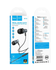 Hands Free Hoco M110 Encourage Universal Earphones Hi-Fi Stereo Deep Sound 3.5mm Γκρι 1.2m