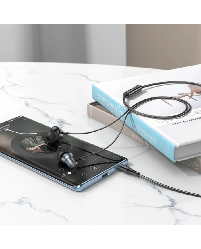 Hands Free Hoco M110 Encourage Universal Earphones Hi-Fi Stereo Deep Sound 3.5mm Γκρι 1.2m