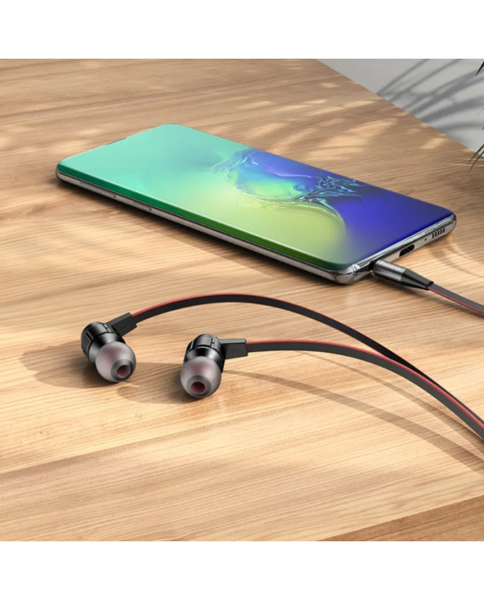 Hands Free Hoco M85 Platinum Sound Universal Earphones Stereo 3.5mm Deep Bass Μαύρο 1.2m