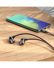 Hands Free Hoco M85 Platinum Sound Universal Earphones Stereo 3.5mm Deep Bass Μαύρο 1.2m