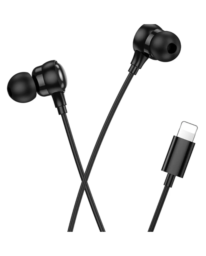 Hands Free Hoco M116 Benevolent με Μικρόφωνο, Βύσμα Lightning Μαύρα 1.2m